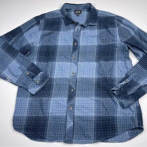 Billabong Flannel Shirt Plaid Button Blue Gorp Outdoor Grunge Skater Street XL